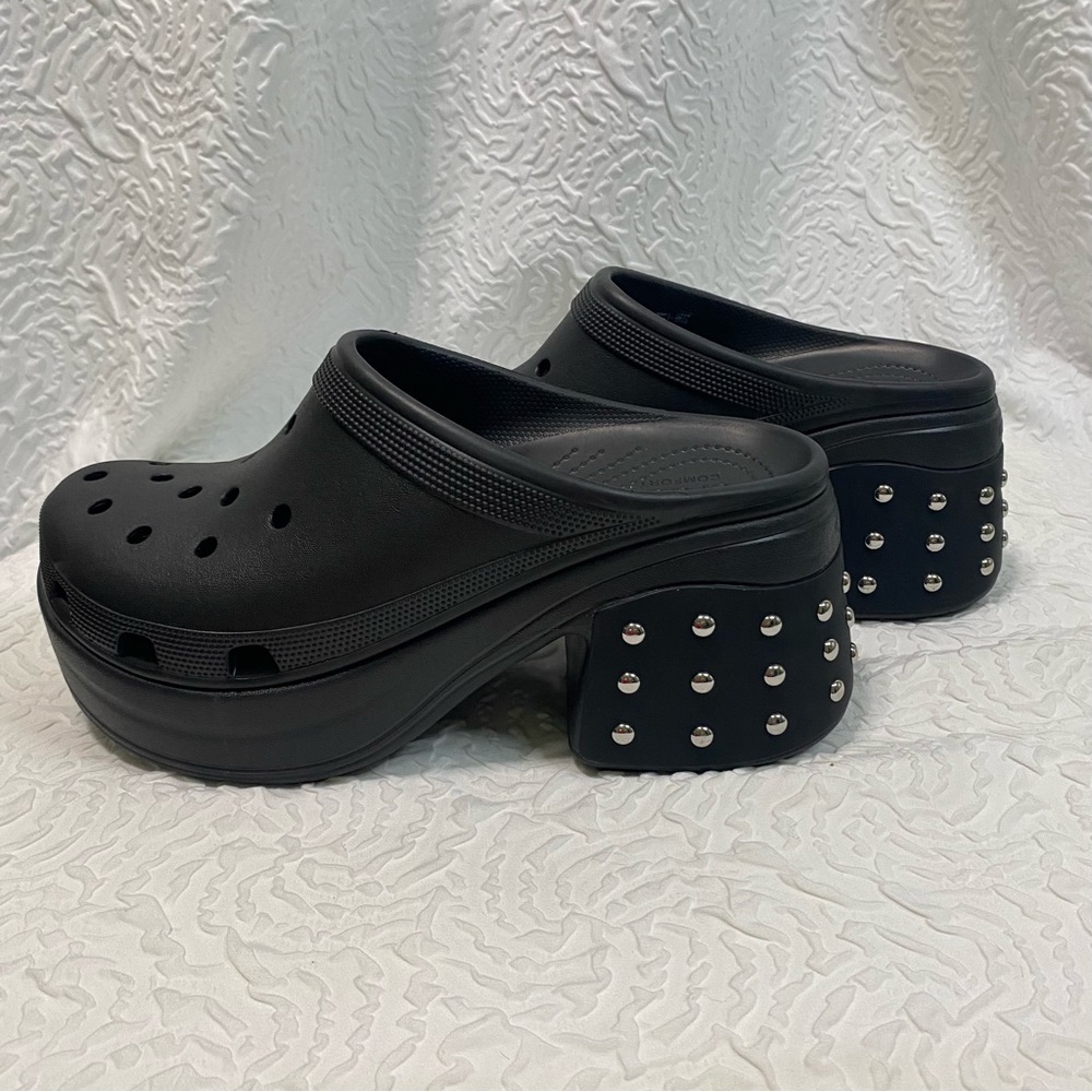 Crocs Siren Black Studded Platform Clog Men’s 11 Women’s 13 NEW NWOT